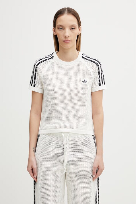 adidas Originals crop top damski beżowy KE0200