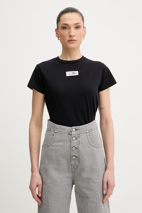 MM6 Maison Margiela t-shirt bawełniany damski kolor czarny S52GC0327.M20170