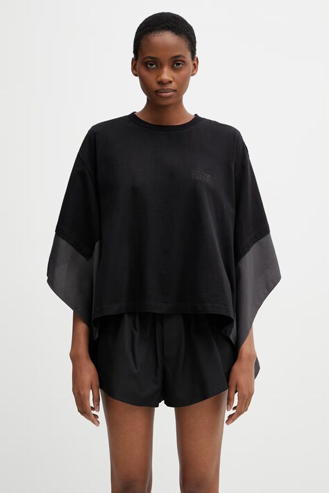 MM6 Maison Margiela T-shirt damski z bawełną czarny S52GC0359.MTJ042.962