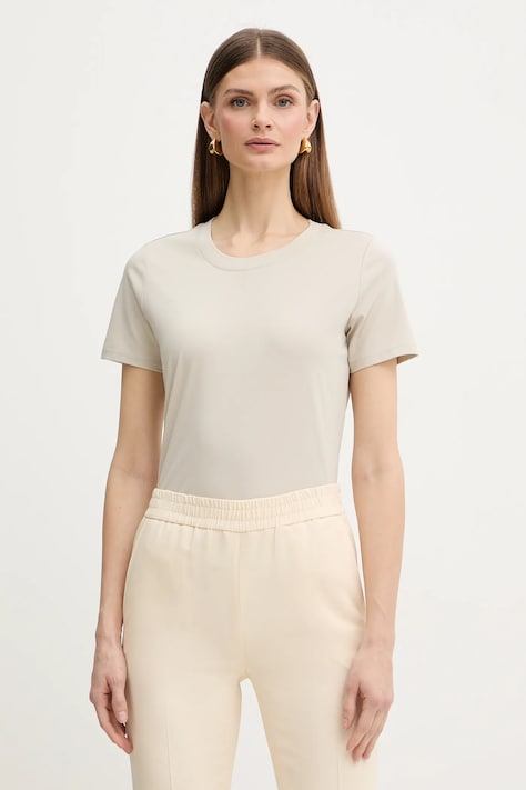Fracomina t-shirt damski kolor beżowy FP26ST3014J43301