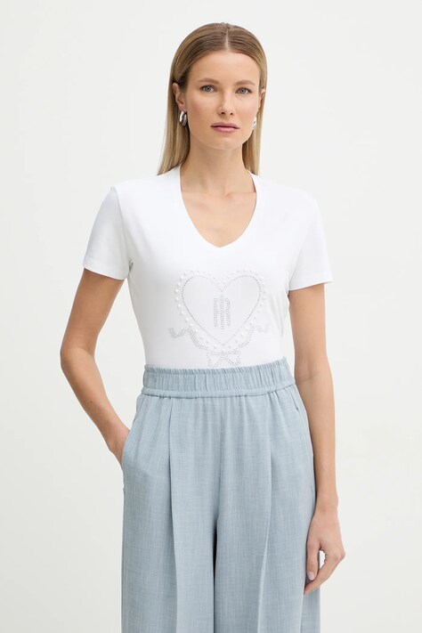 Fracomina t-shirt damski kolor beżowy FP26ST3007J401N5