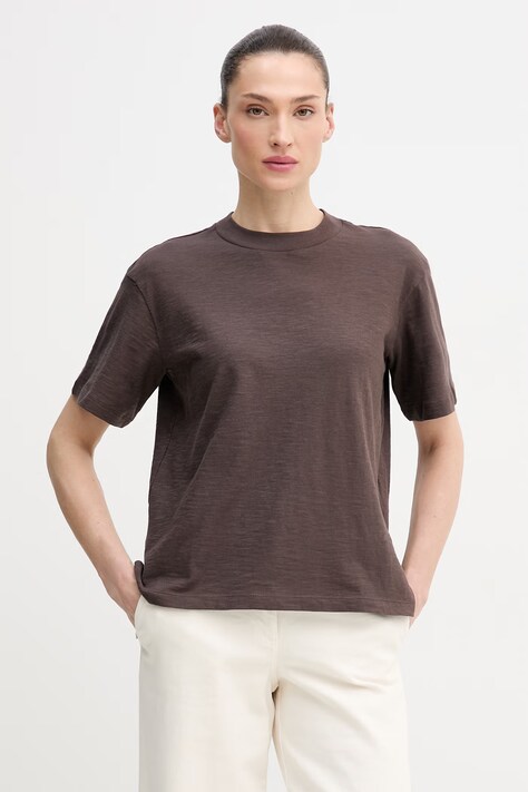 United Colors of Benetton t-shirt bawełniany damski kolor brązowy 3BVXD10BY