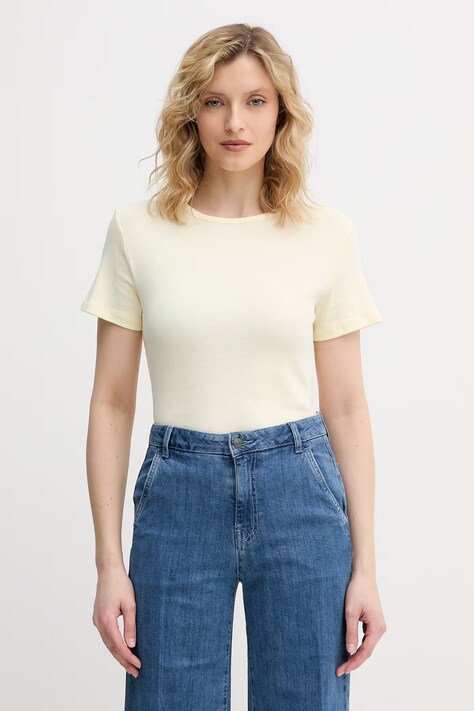 United Colors of Benetton t-shirt bawełniany damski kolor żółty 3GA8D10BX