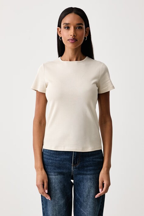 United Colors of Benetton T-shirt γυναικείο βαμβακερό μπεζ 3GA8D10BX