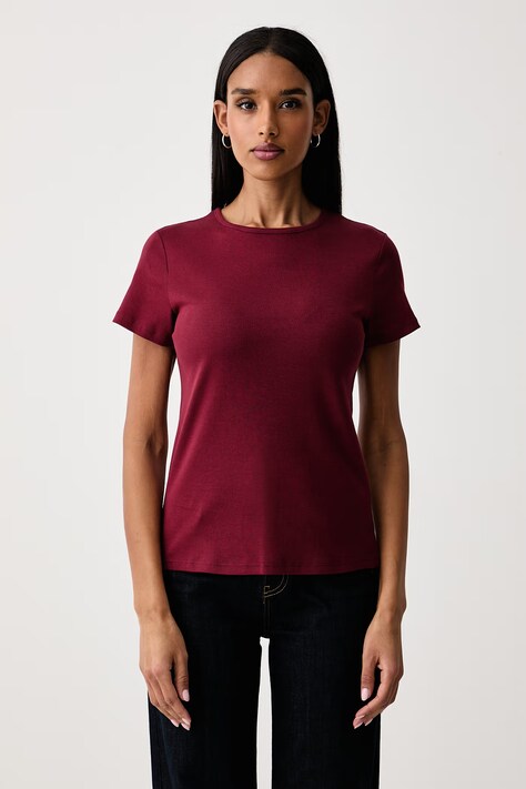 United Colors of Benetton T-shirt γυναικείο βαμβακερό μπορντό 3GA8D10BX