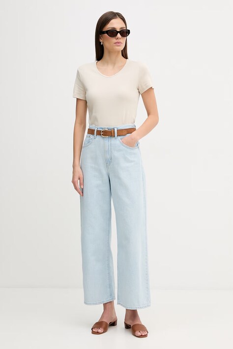 United Colors of Benetton футболка жіноча бавовняна — SS26-TSD0ZY, бежевий — фото 2
