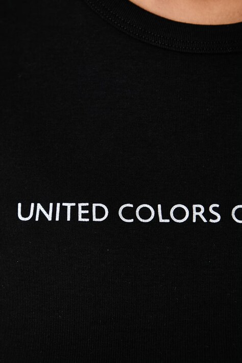United Colors of Benetton T-shirt damski bawełniany czarny 3GA8E16A2