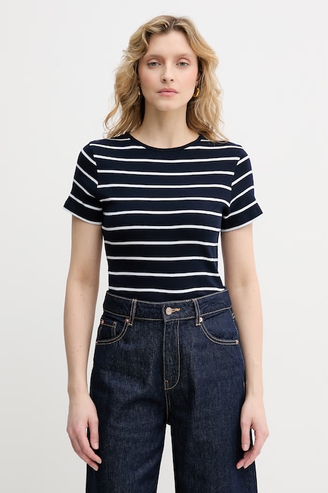 United Colors of Benetton t-shirt damski bawełniany granatowy 339PD10BX