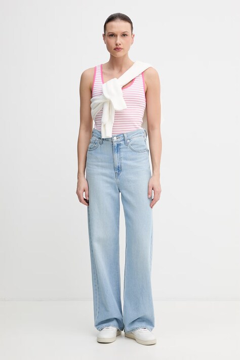 United Colors of Benetton топ жіночий бавовняний — SS26-TSD101, рожевий — фото 2