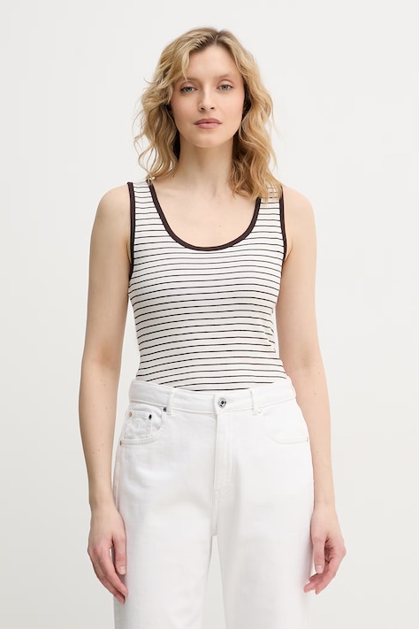 United Colors of Benetton top dámsky bavlnený hnedý 339PDH018