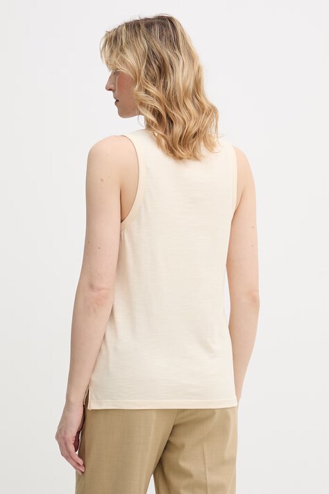 United Colors of Benetton топ жіночий бавовняний — SS26-TSD104, бежевий — фото 3