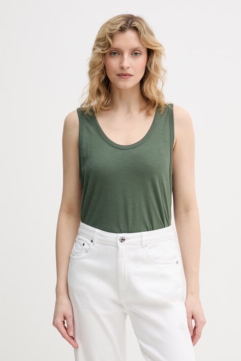 United Colors of Benetton top za žene od pamuka zelena 3BVXDH01A