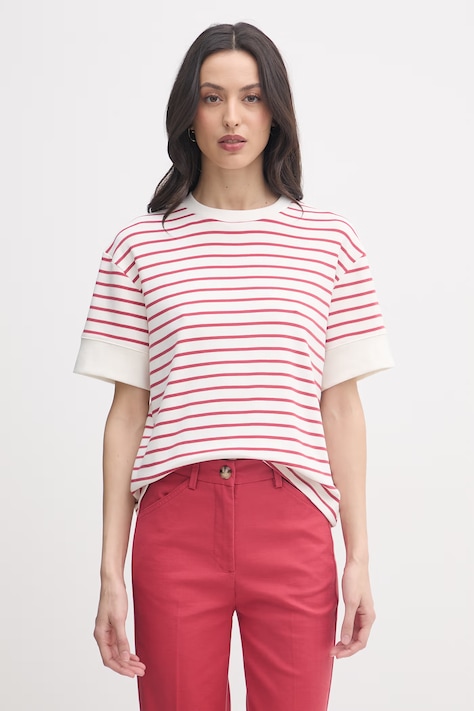 United Colors of Benetton t-shirt damski z bawełny czerwony 3FLCD10CG