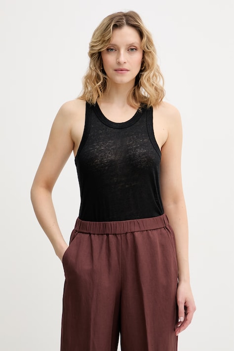 United Colors of Benetton top pentru femei, din in negru 3TKEEH001