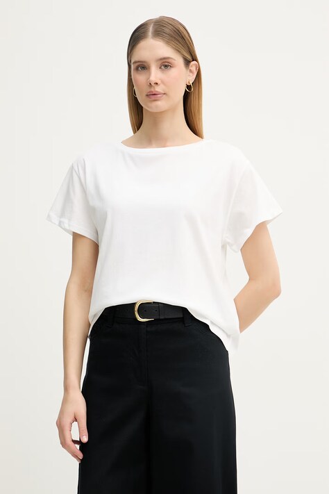 United Colors of Benetton T-shirt basic damski bawełniany biały 3096D10CP