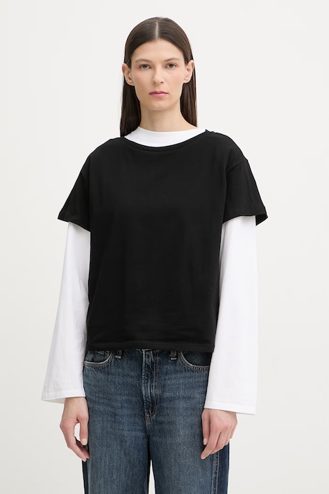 United Colors of Benetton tricou basic pentru femei, din bumbac negru 3096D10CP