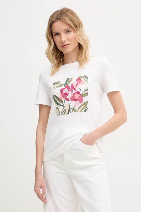 United Colors of Benetton T-shirt damski bawełniany biały 3096D10CU