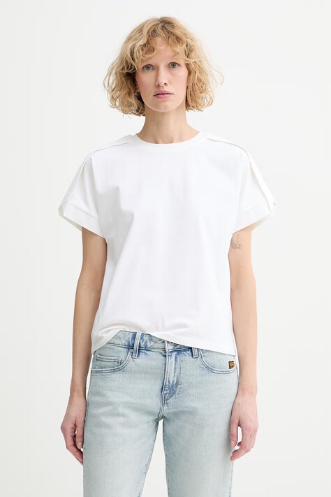 United Colors of Benetton T-shirt damski bawełniany beżowy 3IWTD10CL