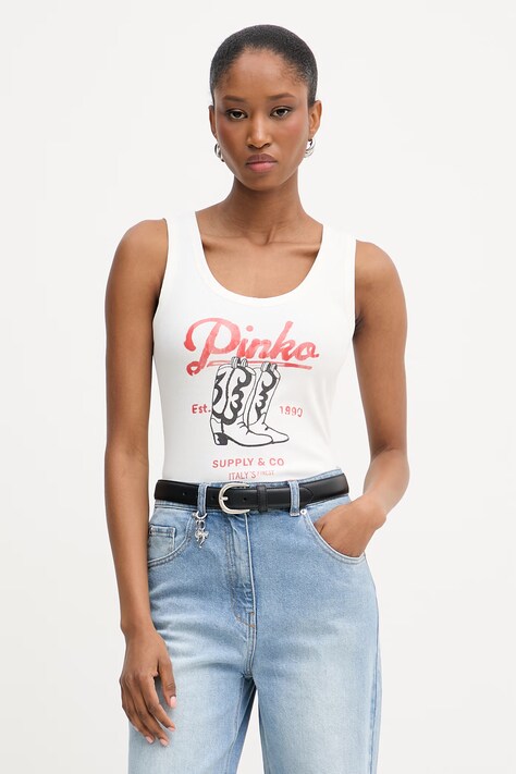 Pinko bokserka damska bawełniana beżowa 106901 A3BX