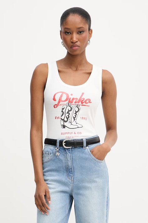 Pinko bokserka damska bawełniana beżowa 106901 A3BX