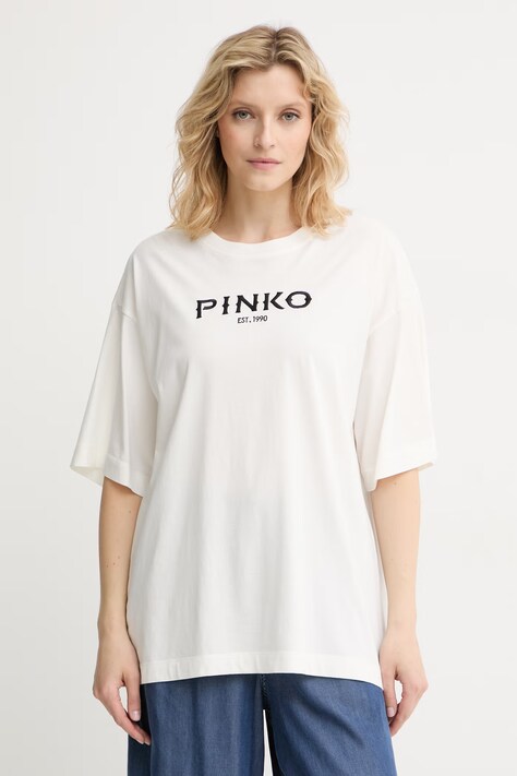 Pinko футболка жіноча бавовняна — SS26-TSD10W, бежевий — фото 3