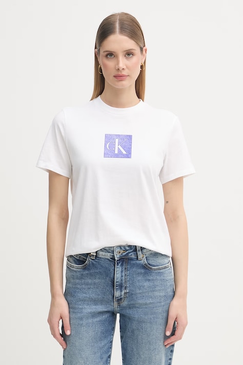 Calvin Klein Jeans tričko dámske bavlnené biele LV047F819G