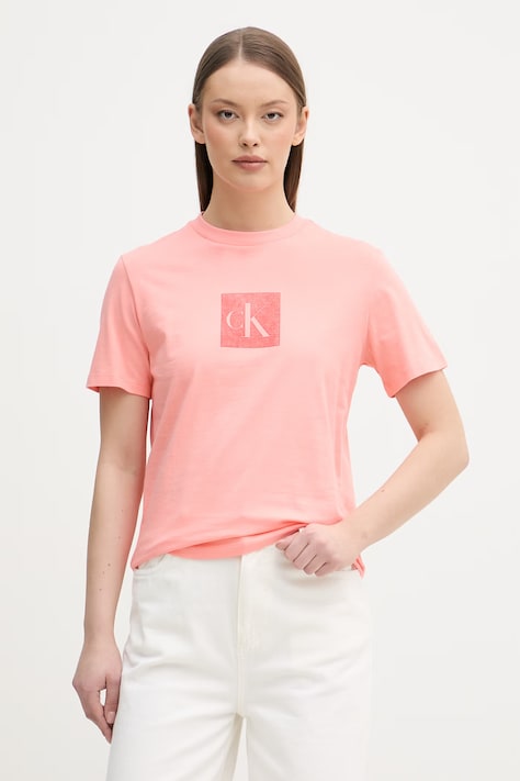 Calvin Klein Jeans tričko dámské bavlněné růžové LV047F819G