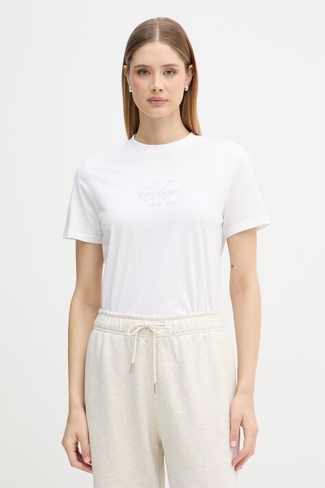 Calvin Klein Jeans t-shirt damski bawełniany biały LV047F831G