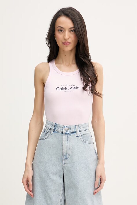 Calvin Klein Jeans top damski różowy LV047F816G