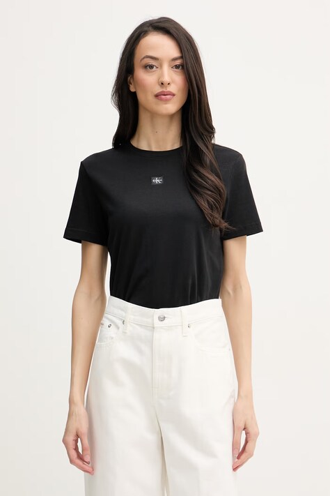 Calvin Klein Jeans tričko dámske bavlnené čierne LV047F227G