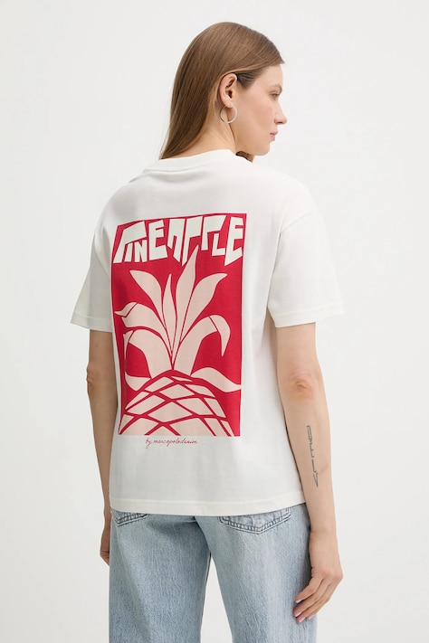 Marc O'Polo t-shirt bawełniany damski kolor beżowy 5000008111