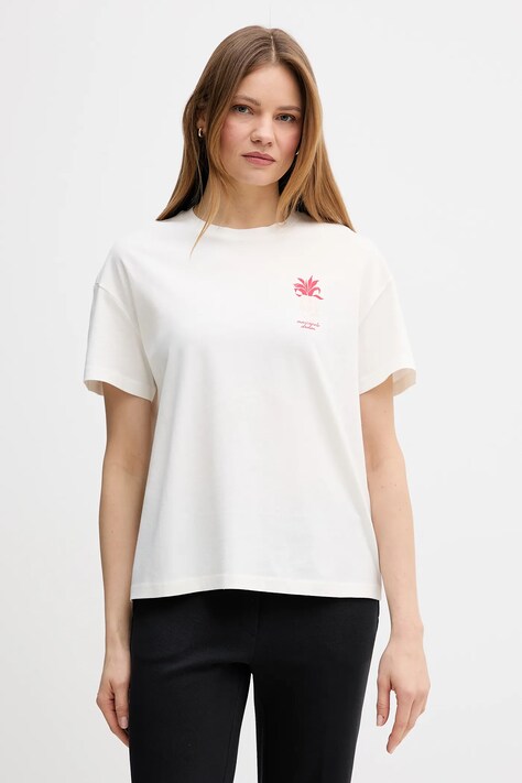 Marc O'Polo t-shirt bawełniany damski kolor beżowy 5000008180