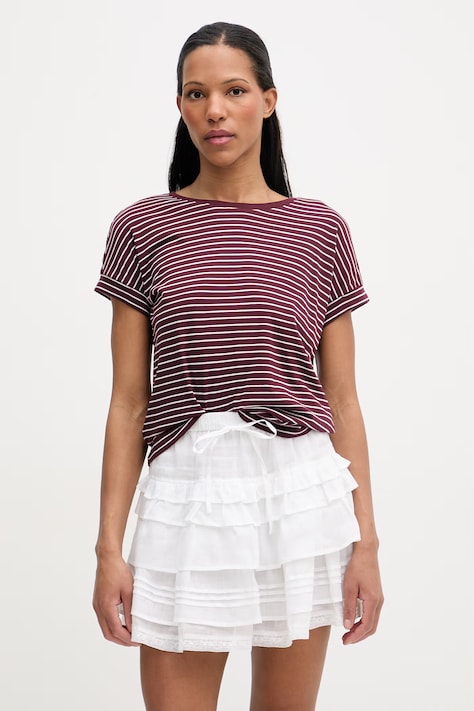 Marc O'Polo T-shirt damski bawełniany bordowy 5000008184