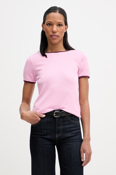 Marc O'Polo T-shirt damski bawełniany różowy 5000009616