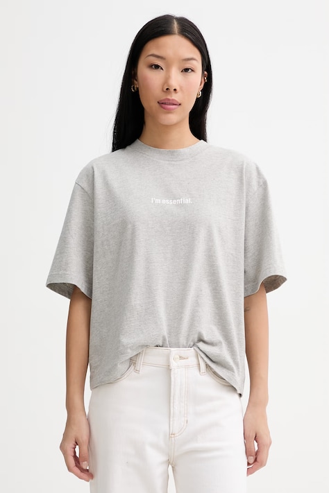 Marc O'Polo T-shirt damski bawełniany szary 5000013296