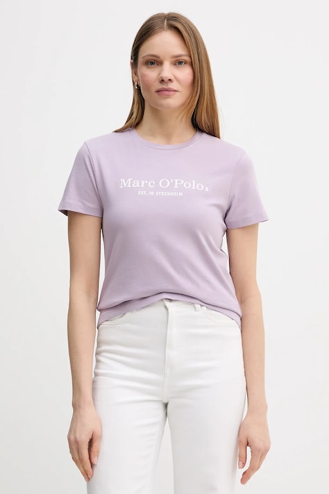 Marc O'Polo t-shirt bawełniany damski kolor fioletowy 5000013298