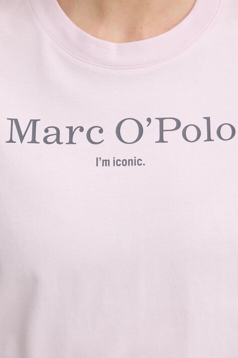 Бавовняна футболка Marc O'Polo — SS26-TSD12F, рожевий — фото 5