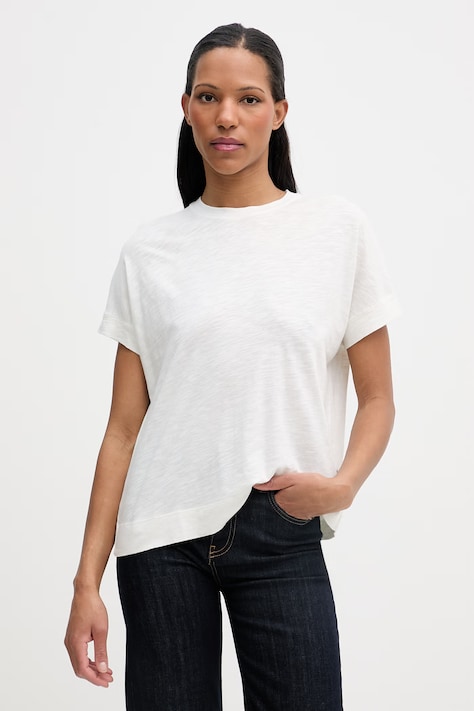 Marc O'Polo T-shirt damski z bawełną beżowy 5000013307