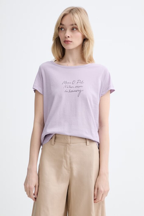 Marc O'Polo T-shirt damski bawełniany fioletowy 5000013309