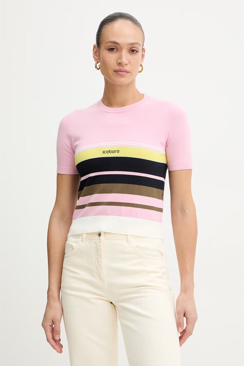 Iceberg sweter bawełniany damskie kolor różowy lekki A005 9505