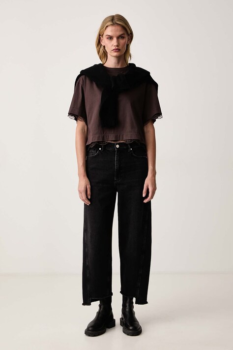 AllSaints T-shirt damski NIA brązowy W025JD