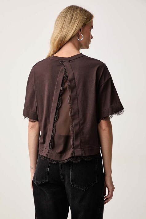 AllSaints Tričko dámske NIA hnedé W025JD