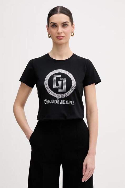Μπλουζάκι Gaudi χρώμα: μαύρο, 611BD64074
