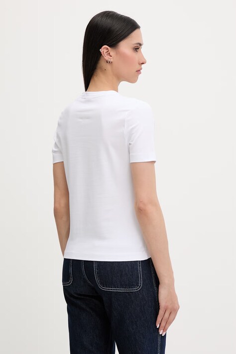 Guess T-shirt damski bawełniany z elastanem SIENA biały V6GI07 K2968