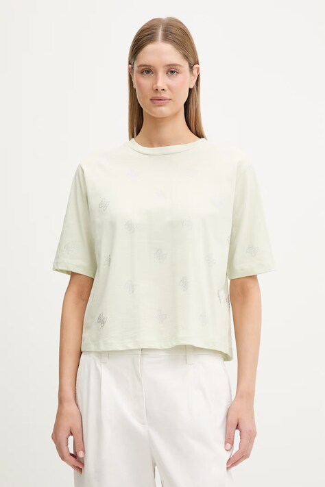 Guess t-shirt γυναικείο βαμβακερό SILVY πράσινο V6GI18 K2985