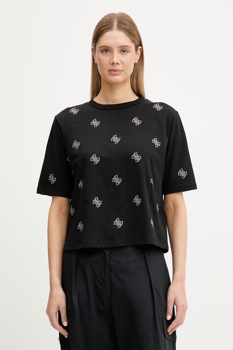 Guess t-shirt γυναικείο βαμβακερό SILVY μαύρο V6GI18 K2985