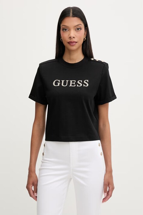 Guess tricou damski din bumbac MARINA negru W6GI06 K3018