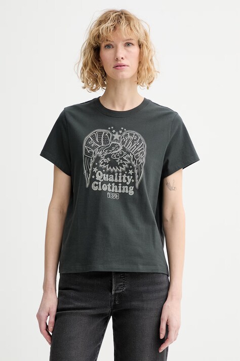 Levi's t-shirt bawełniany GR T2 PERFECT damski kolor szary 005GV