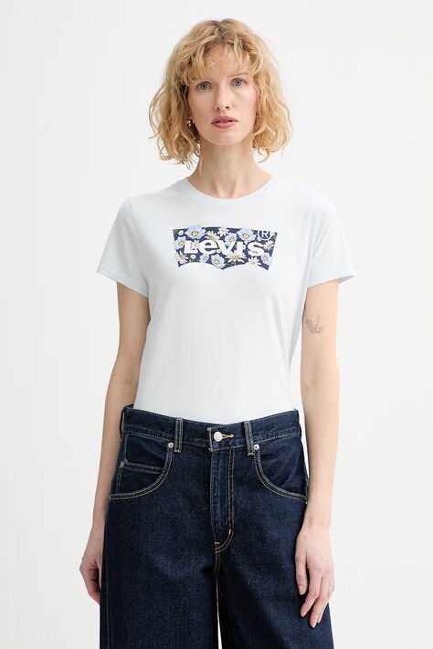 Levi's t-shirt bawełniany THE PERFECT damski kolor niebieski 17369-3399