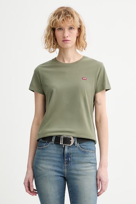 Levi's t-shirt bawełniany PERFECT damski kolor zielony 39185-0404